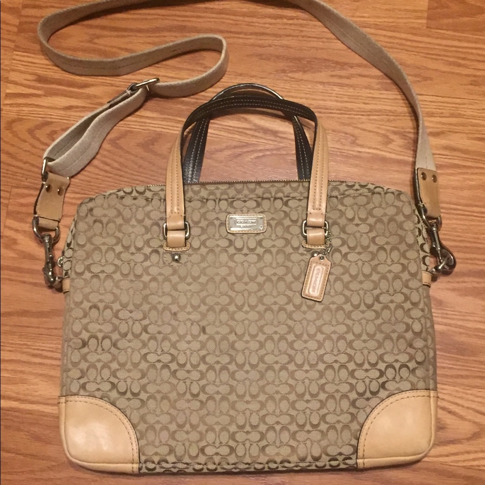Authentic Coach Laptop Case Tab and Brown